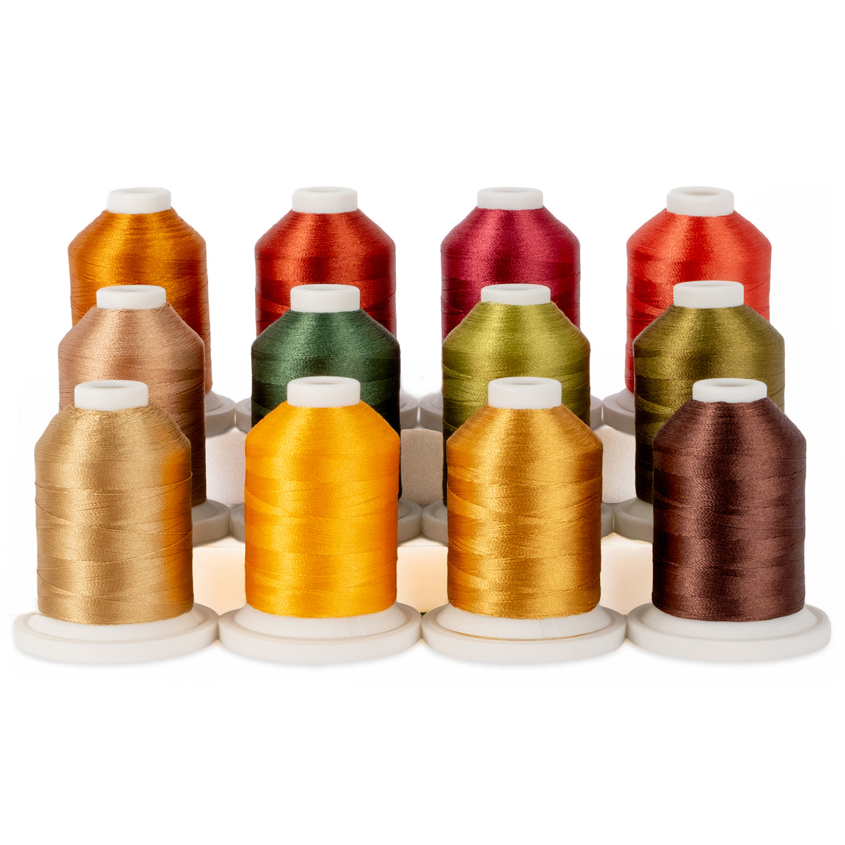 Set of colorful mini cones of Elite quilting and embroidery thread fall
