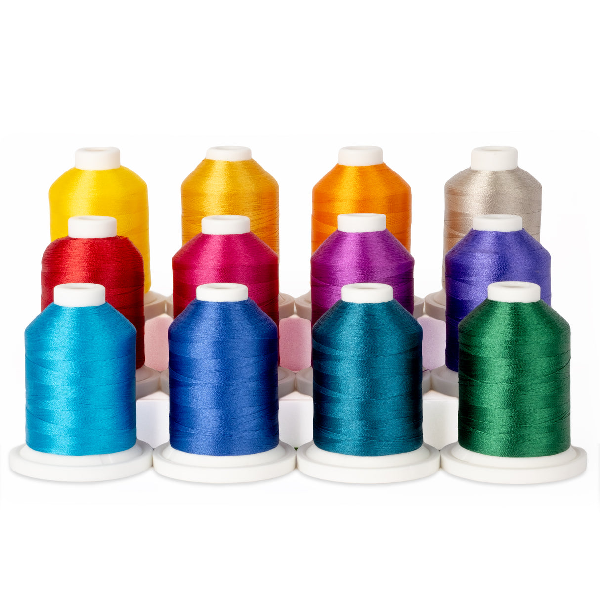 Set of colorful mini cones of elite trilobal polyester thread jewels