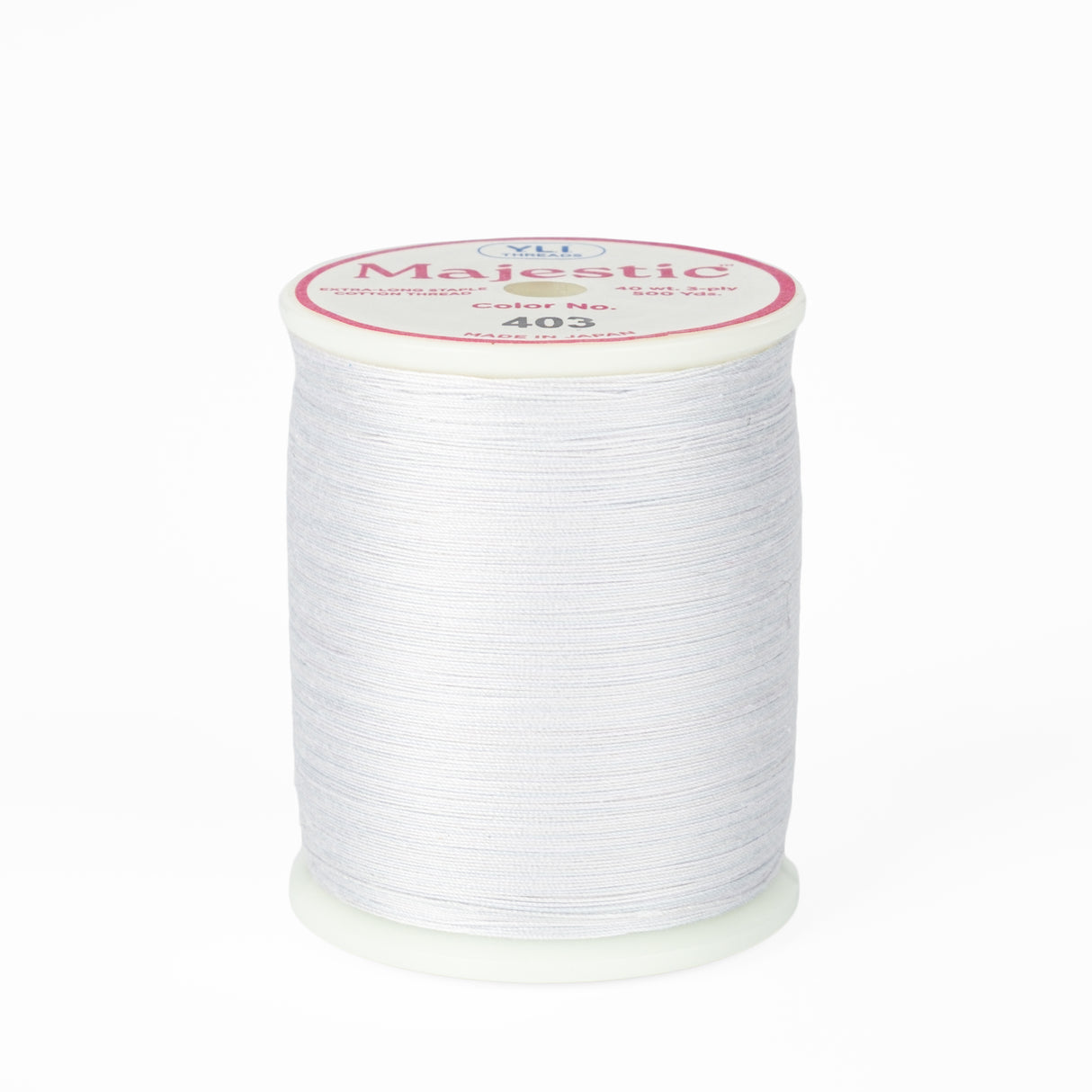 spool of majestic cotton quilting thread #403 pearly gates
