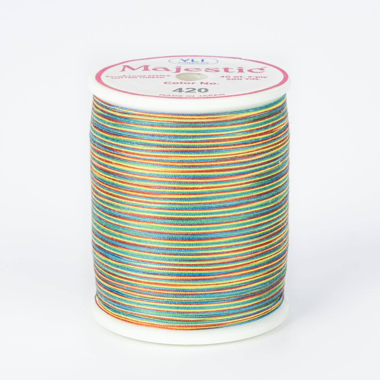 spool of majestic cotton quilting thread #420 fireworks