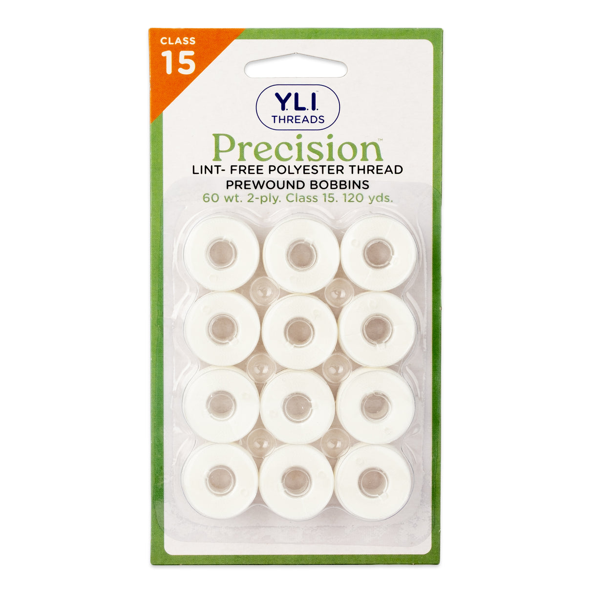 precision polyester thread class 15 prewound bobbins #202 polar bear