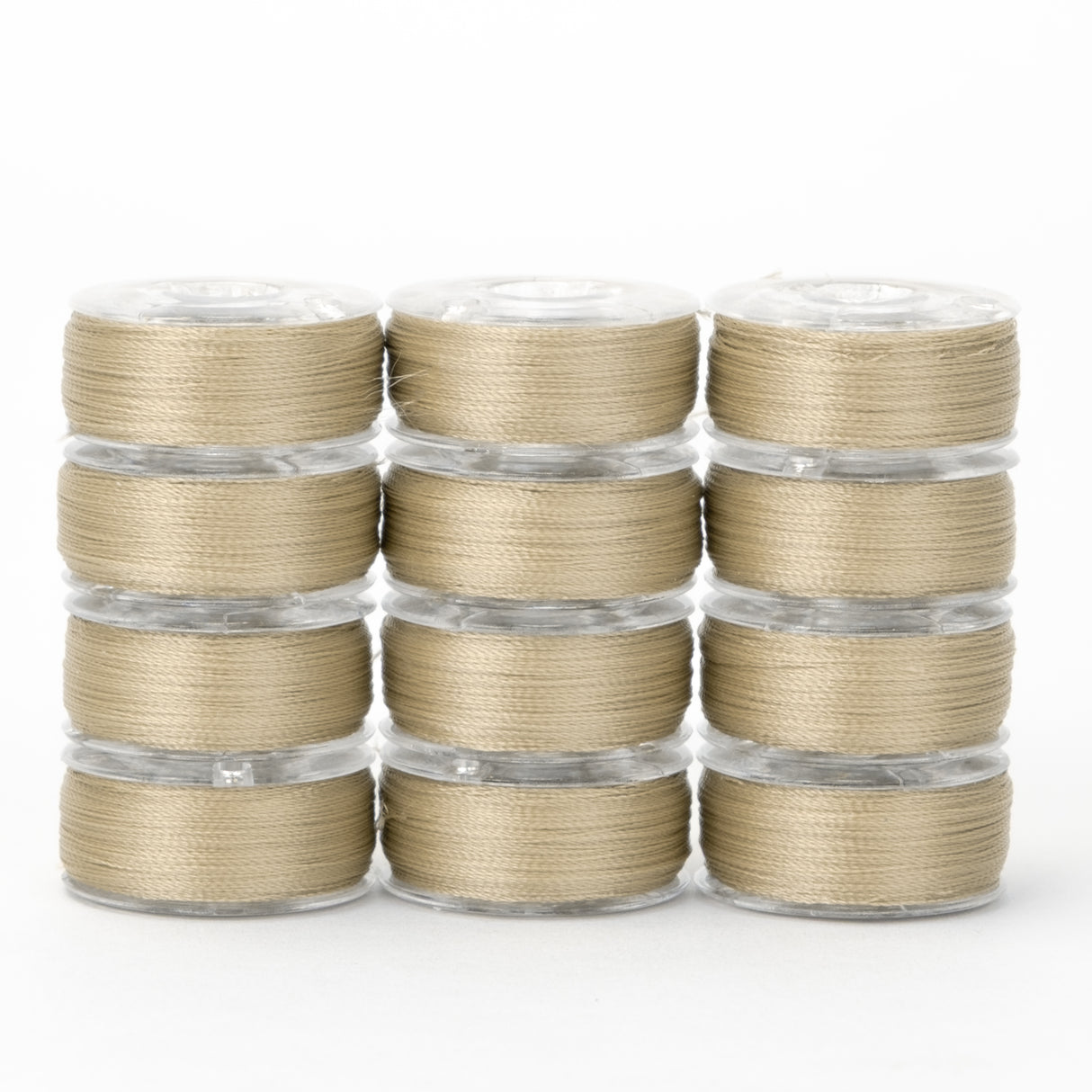 precision polyester thread class 15 prewound bobbins #210 khaki dozen pack