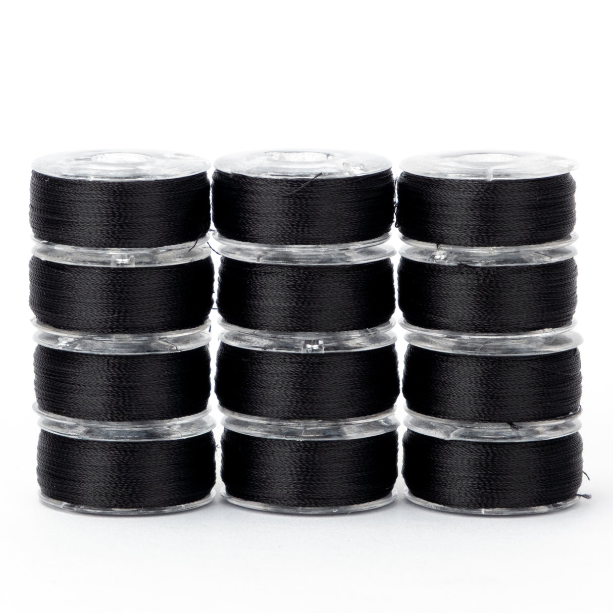 precision polyester thread class 15 prewound bobbins #213 black dozen pack