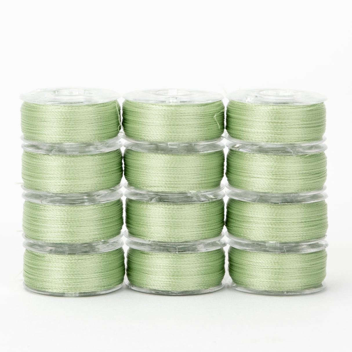precision polyester thread class 15 prewound bobbins #219 spearmint green dozen pack