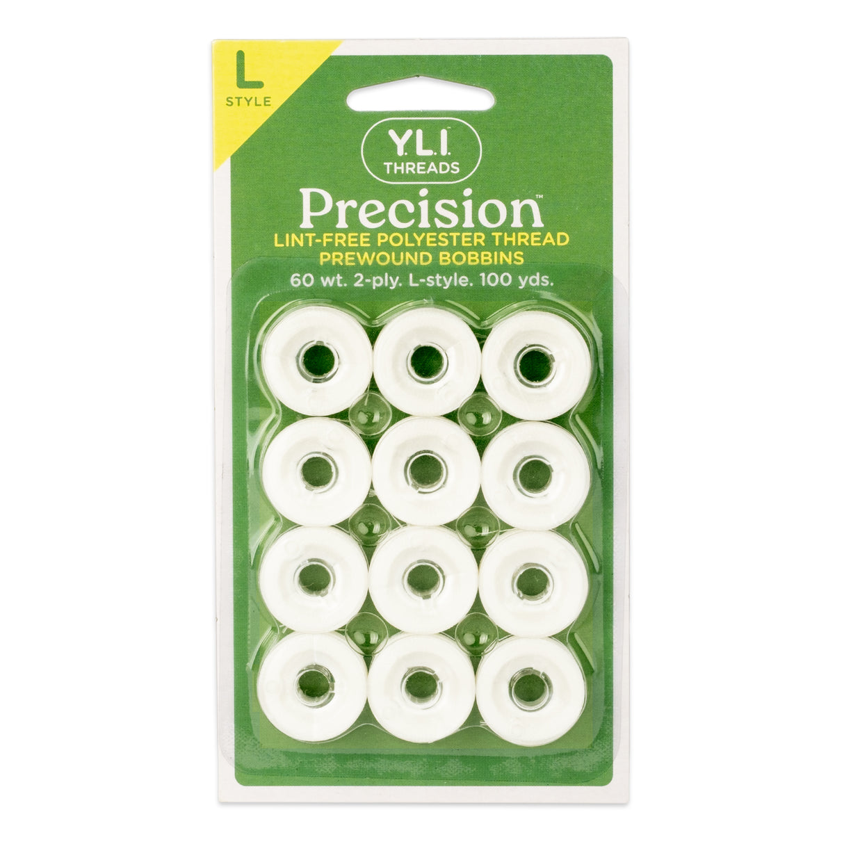 precision polyester thread l style prewound bobbins #202 polar bear