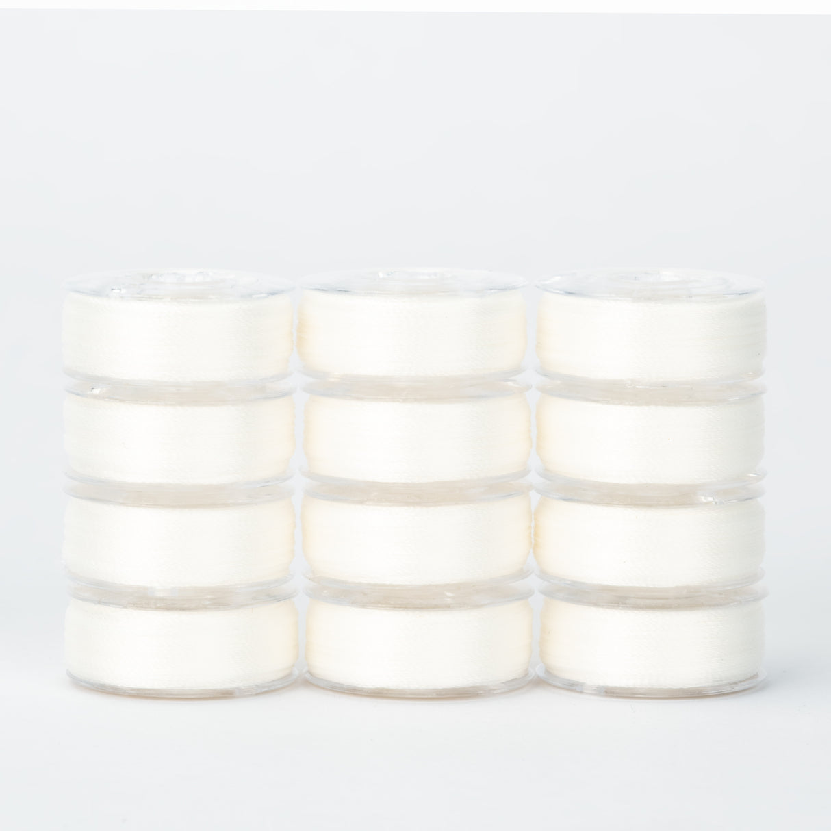 precision polyester thread l style prewound bobbins #202 polar bear dozen pack