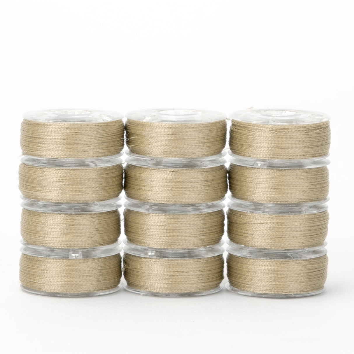 precision polyester thread l style prewound bobbins #210 khaki dozen pack