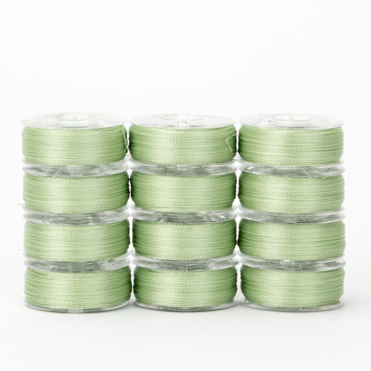 precision polyester thread l style prewound bobbins #219 spearmint green dozen pack