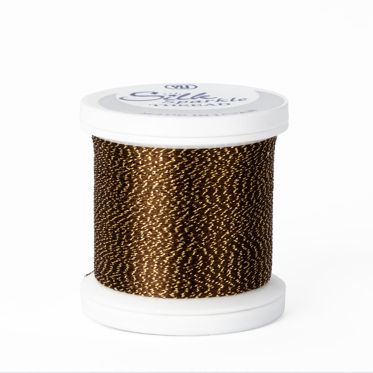 yli threads silk thread 100 wt g23 brown sparkle spool quilting thread