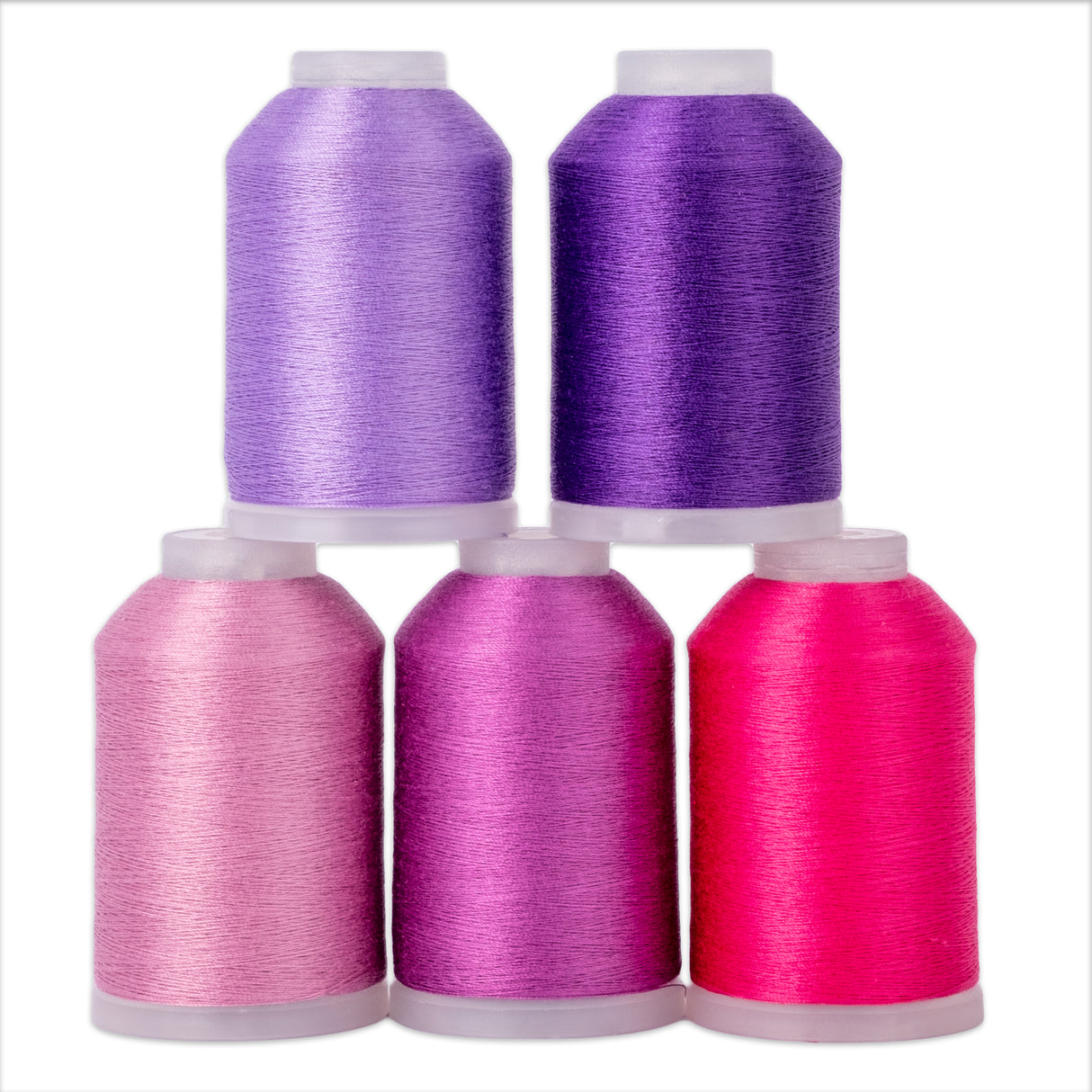 set of five mini cones of Soft Touch in purple and pink shades