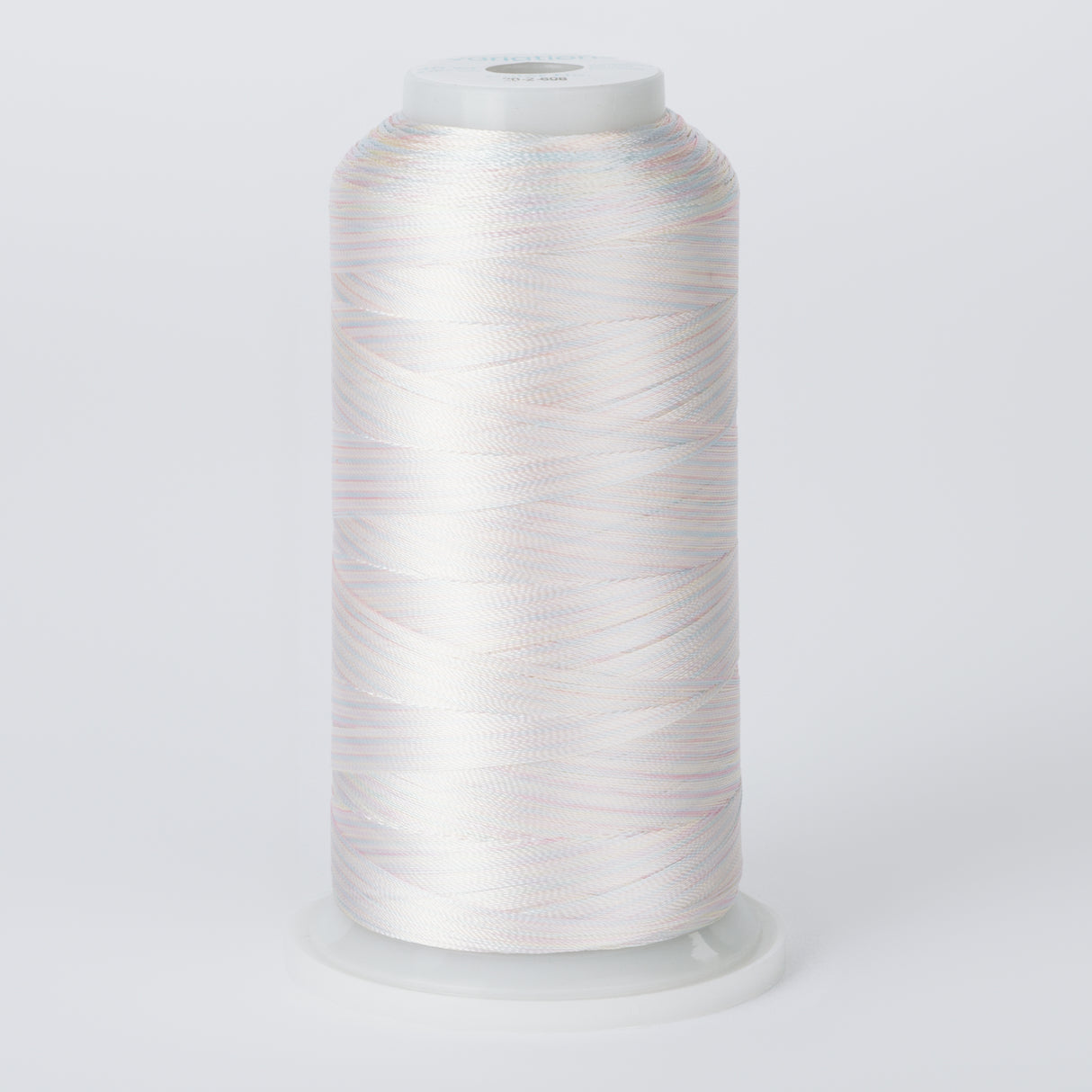 variegated whites and light blues polyester embroidery and quliting thread