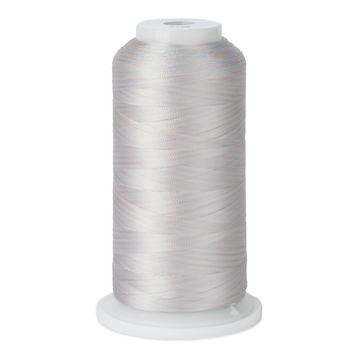 variegated whites and light blues polyester embroidery and quliting thread