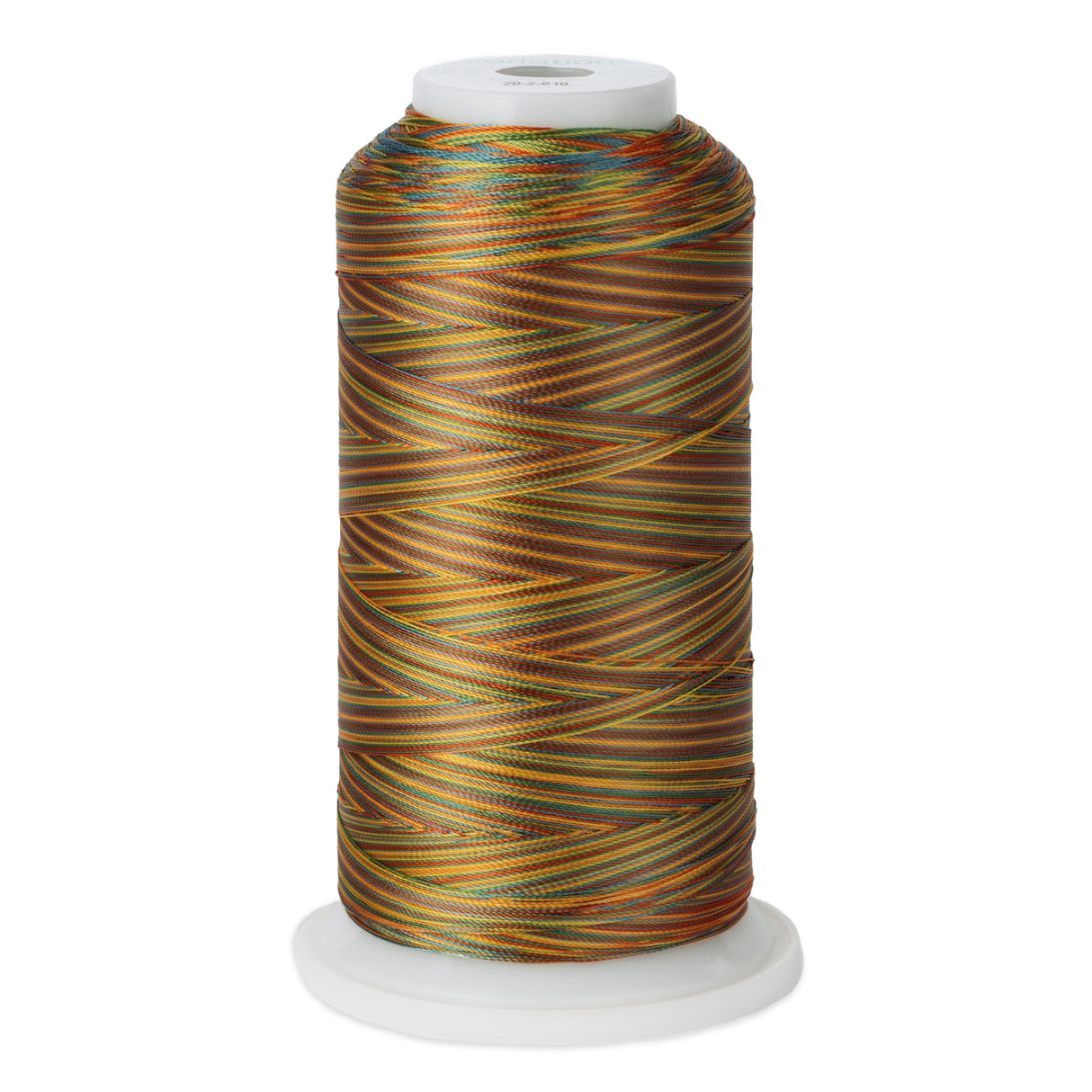 variegated blue pink yellow and green polyester embroidery and quliting thread