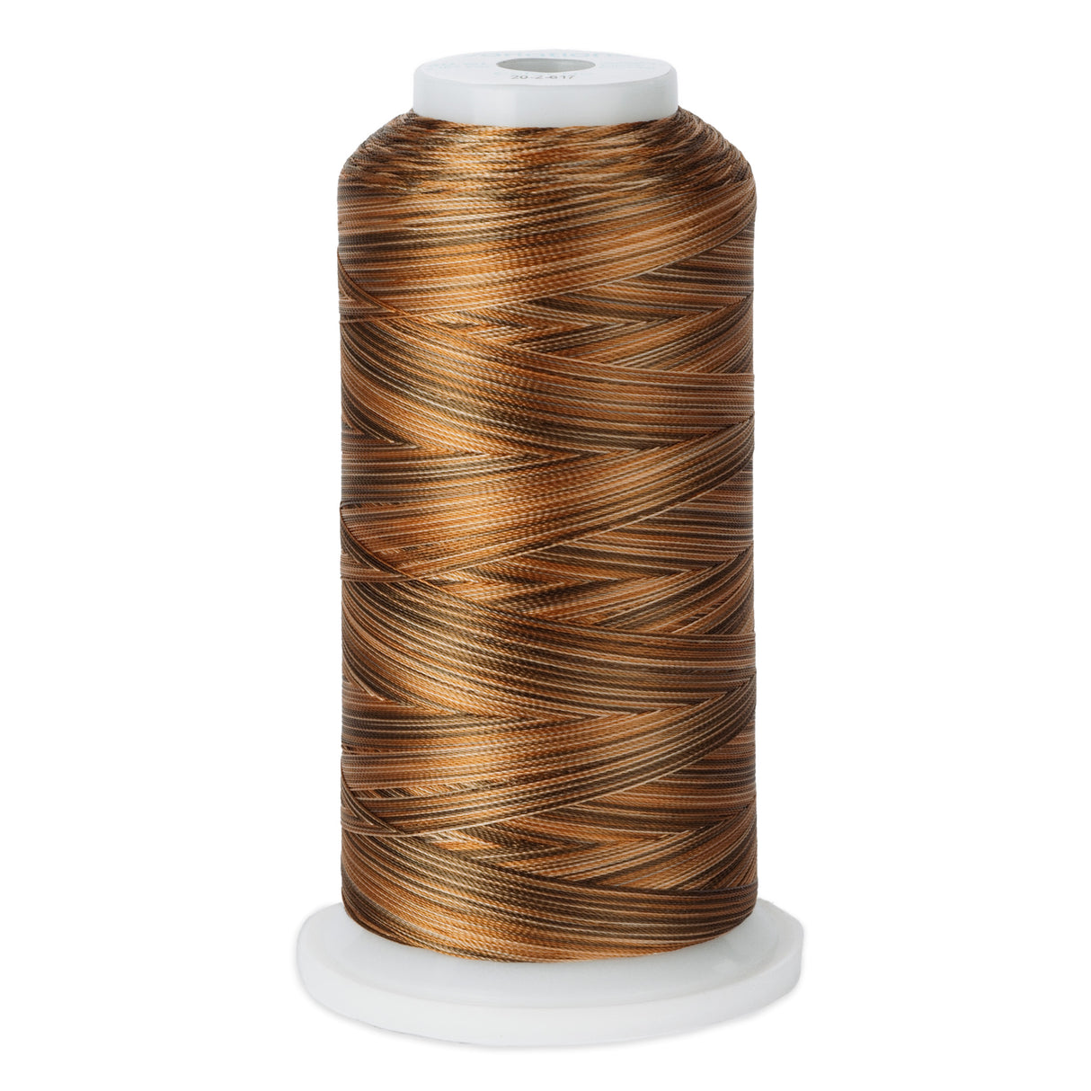 variegated bronze and orange polyester embroidery and quliting thread