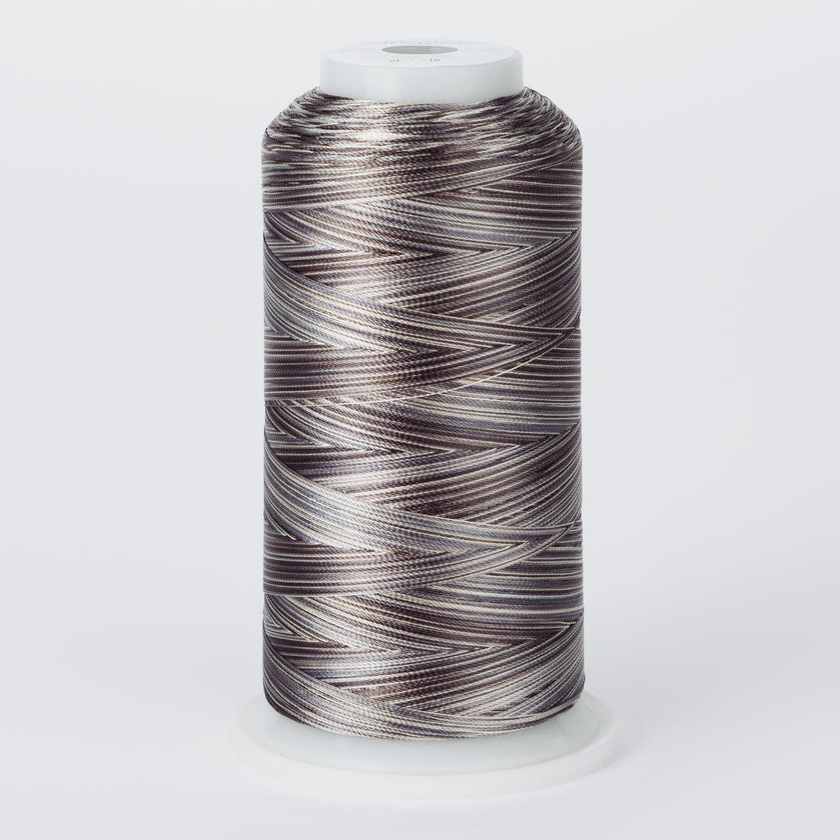 variegated light blue and maroon polyester embroidery and quliting thread
