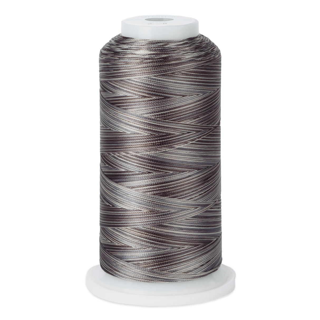 variegated light blue and maroon polyester embroidery and quliting thread