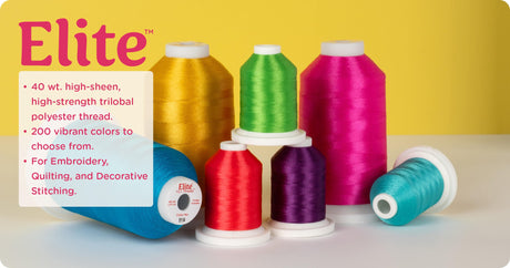 elite trilobal polyester thread for embroidery and quilting