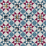 Quilted Kitties Blue