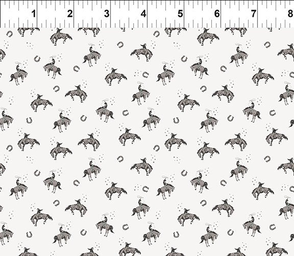 Horses and horseshoes on a white background.