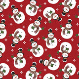 Winter on the Farm Merry Snowman Red