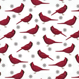 Winter on the Farm Cardinal and Flakes White