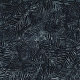 Charcoal, gray, indigo fern leaves. Wilmington Batiks come in man