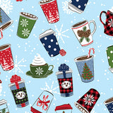 Country Christmas Holiday Drinks Sky Blue
