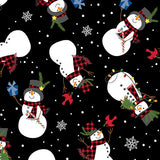 Country Christmas Jolly Snowman Black Skinny Bolt