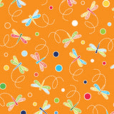Rainforest Glow 14892G-37 Dragonflies & Dots Orange