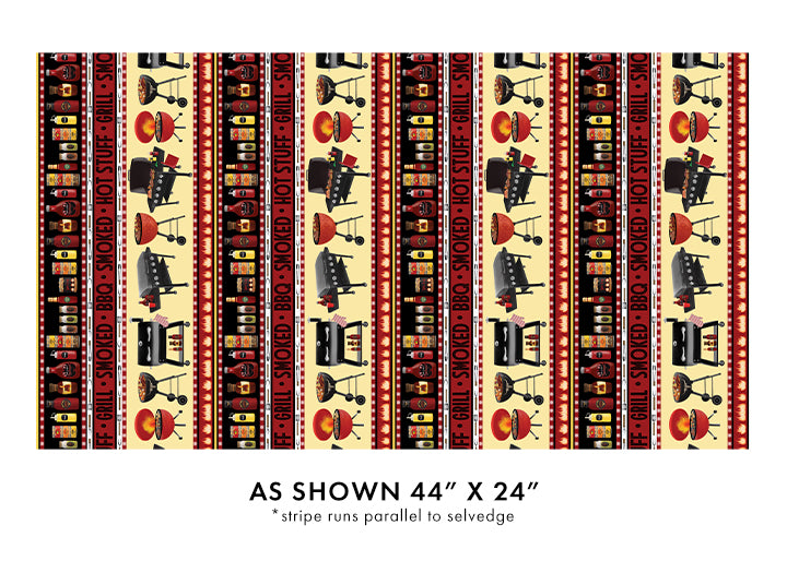 Turn up the heat for your summer projects using the Hot Stuff fabric collection by Andi Metz. You’ll find fun images of summer food, drinks and lots of BBQ icons in bright colors and intricate detail. There is even an apron panel to make a quick project for your favorite grill-master! From grills and smokers to steaks and hot peppers - it will be rare to find a project you can’t create with this collection. It’s time to sizzle and sew with Hot Stuff!