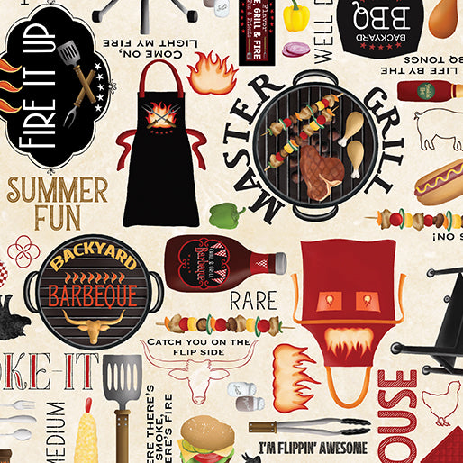 Turn up the heat for your summer projects using the Hot Stuff fabric collection by Andi Metz. You’ll find fun images of summer food, drinks and lots of BBQ icons in bright colors and intricate detail. There is even an apron panel to make a quick project for your favorite grill-master! From grills and smokers to steaks and hot peppers - it will be rare to find a project you can’t create with this collection. It’s time to sizzle and sew with Hot Stuff!
