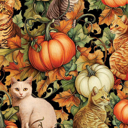 Autumn Cats is a captivating fabric collection by Peggy Collins t
