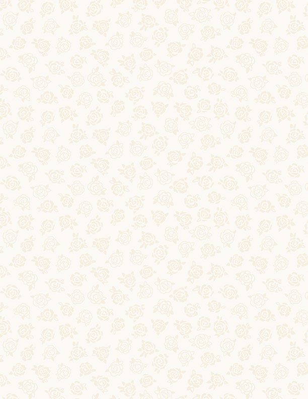 Cream tone on tone with printed flowers.