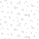 White tone on tone with printed flowers.