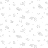 White tone on tone with printed flowers.