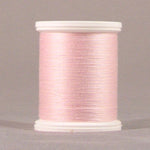 Pink thread spool with white plastic ends containing Chive Blossom colored 24 weight thread