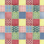 Patchwork squares with tiny prints.