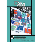 A colorful patchwork quilt with geometric square blocks in blues, greens, oranges, and patterned fabrics displayed on snow-covered ground.