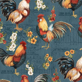 Garden Gate Roosters Teal
