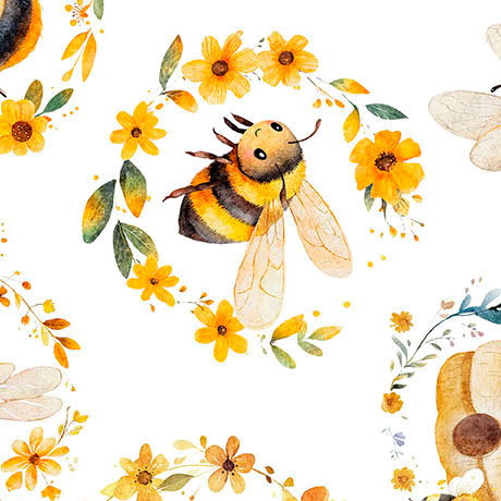 Buzzing with charm, sweetness, and sunshine, Buzz, Buzz, Buzz, from Quilting Treasures has adorable bees, bears, beehives, and sweet florals and will bring joy and whimsy to your next project. Perfect for quilts, nursery decor, apparel, and accessories for any beekeeper!