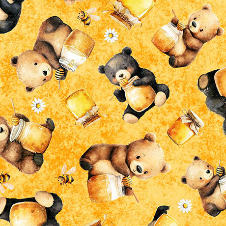 Buzzing with charm, sweetness, and sunshine, Buzz, Buzz, Buzz, from Quilting Treasures has adorable bees, bears, beehives, and sweet florals and will bring joy and whimsy to your next project. Perfect for quilts, nursery decor, apparel, and accessories for any beekeeper!