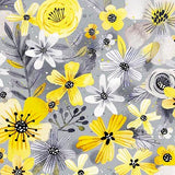 Gorgeous florals in a bold palette of tonal grays, sun-washed yellows, crisp white, and deep black are center stage in Blissful Blooms, a strikingly stylish, and endlessly versatile collection. It checks all the boxes for the maker looking for unique home décor, fashion-forward apparel, or on-trend quilts.