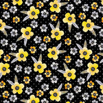 Gorgeous florals in a bold palette of tonal grays, sun-washed yellows, crisp white, and deep black are center stage in Blissful Blooms, a strikingly stylish, and endlessly versatile collection. It checks all the boxes for the maker looking for unique home décor, fashion-forward apparel, or on-trend quilts.