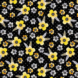 Gorgeous florals in a bold palette of tonal grays, sun-washed yellows, crisp white, and deep black are center stage in Blissful Blooms, a strikingly stylish, and endlessly versatile collection. It checks all the boxes for the maker looking for unique home décor, fashion-forward apparel, or on-trend quilts.