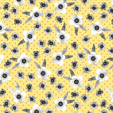 Gorgeous florals in a bold palette of tonal grays, sun-washed yellows, crisp white, and deep black are center stage in Blissful Blooms, a strikingly stylish, and endlessly versatile collection. It checks all the boxes for the maker looking for unique home décor, fashion-forward apparel, or on-trend quilts.
