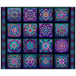 Intricate, fractal designs rendered in a rich palette of deep purples, magenta, blues and black are bold and bright in this dramatic ensemble. Create mesmerizing projects reminiscent of stained-glass windows sure to impress!