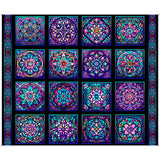Intricate, fractal designs rendered in a rich palette of deep purples, magenta, blues and black are bold and bright in this dramatic ensemble. Create mesmerizing projects reminiscent of stained-glass windows sure to impress!