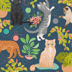 Hello kitty cat lovers! Playful, lively kitties, swirls of yarn, 