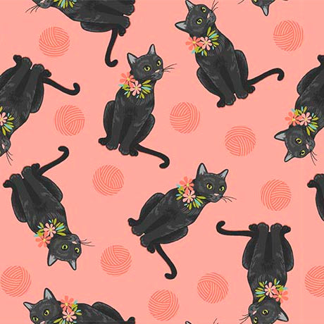 Hello kitty cat lovers! Playful, lively kitties, swirls of yarn, 