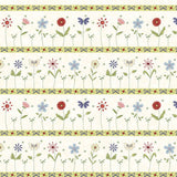 Pocketful of Posies 3392-44 Cream Border Stripe